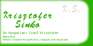 krisztofer sinko business card